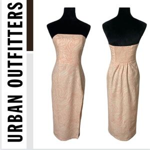 NWT Urban Outfitters Pink Cream Strapless Dress Size Medium